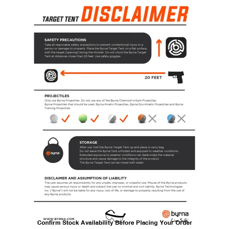 Byrna Foldable Target Tent - Guards On Duty Shop