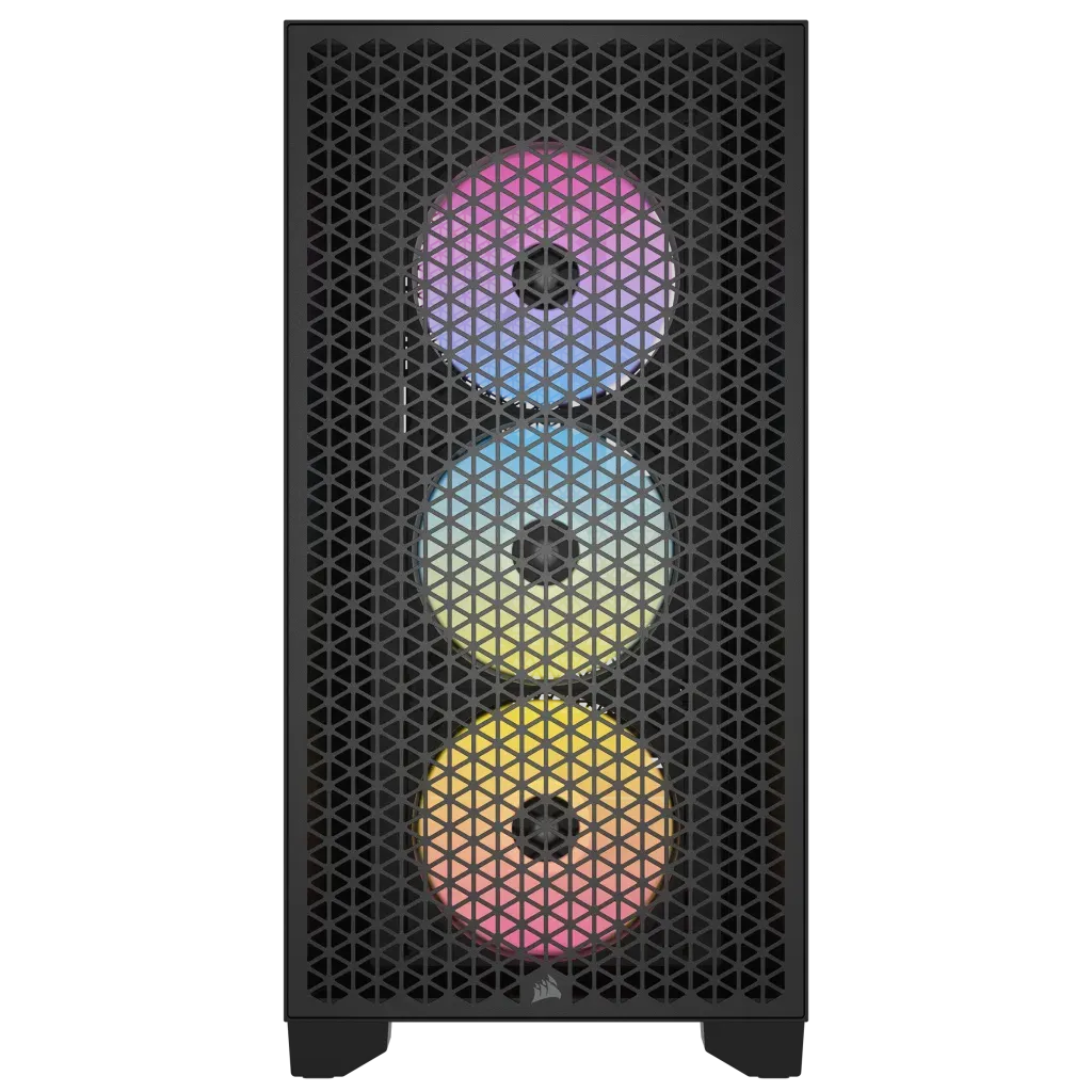 3000D RGB AIRFLOW Black Mid-Tower PC Case; 2x 3.5'' |  2x 2.5'' Drive Bays; Up to 360mm Radiator compatible; 3x 120mm fan incl