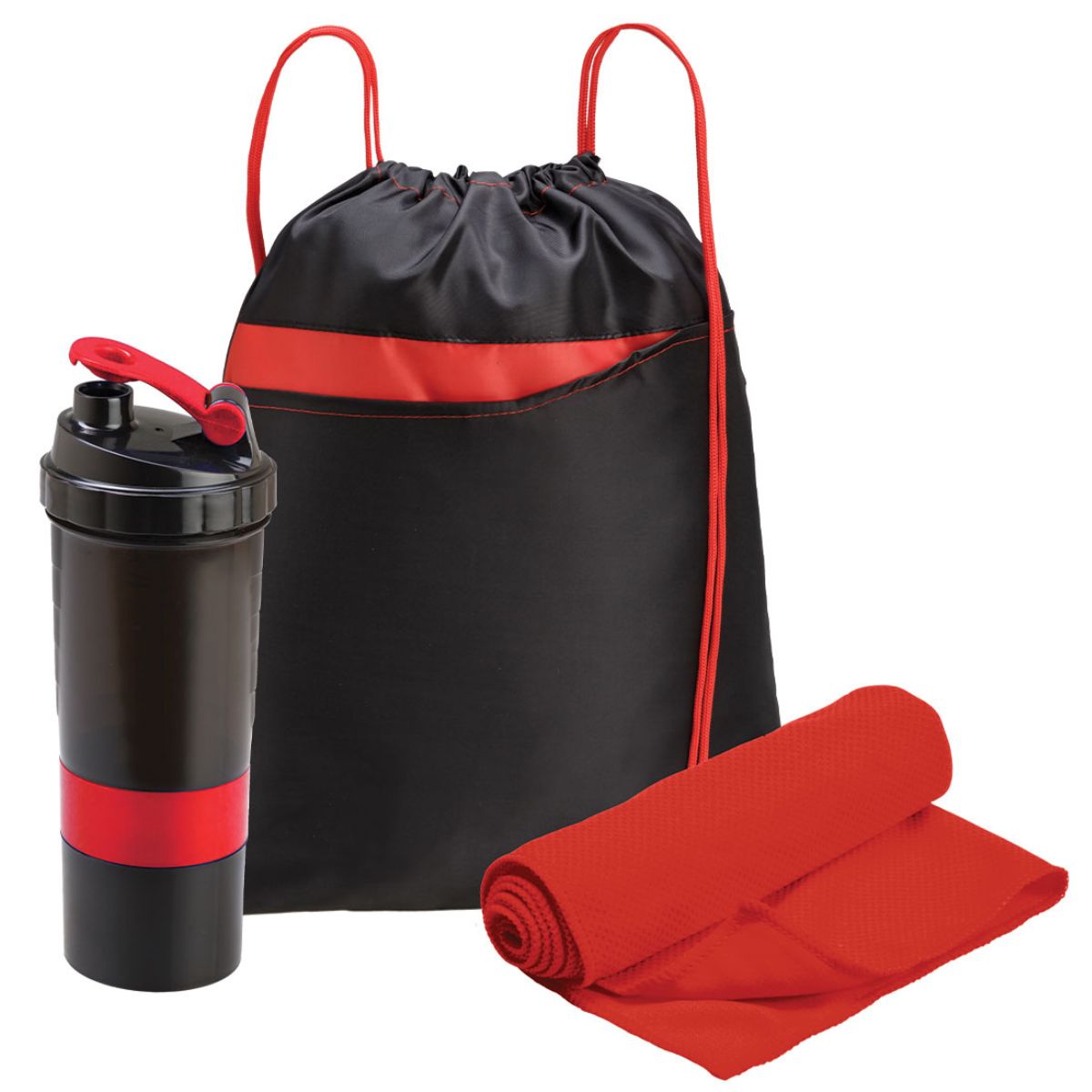 3 Piece Fitness Gift Set - Red