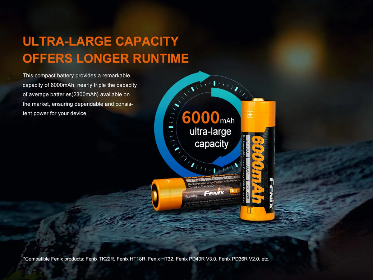 Fenix ARB-L21-6000 Rechargeable 21700 Li-ion Battery – 6000mAh