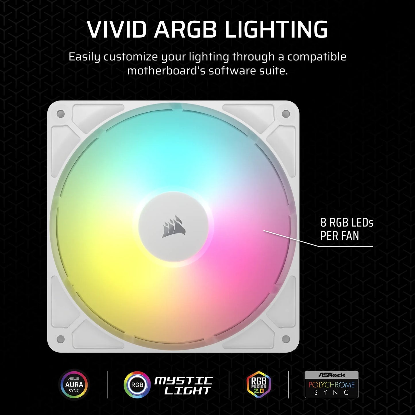Corsair RS140 ARGB 140mm PWM Fans Dual Pack – White