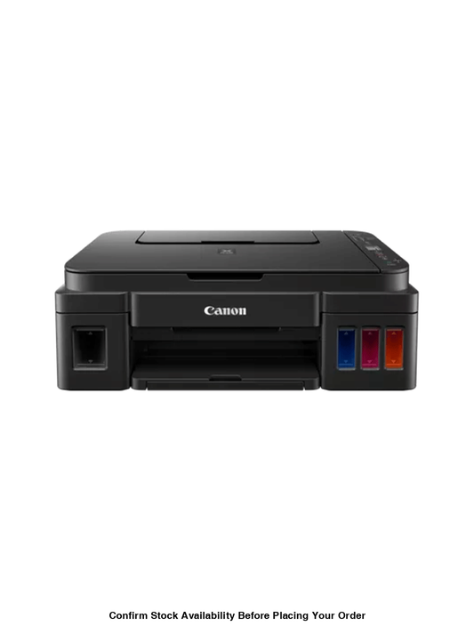 CANON G3410 MEGATANK CONTINUOUS INK SUPPLY SYSTEM A4, 3 IN 1, PRINT, COPY, SCAN, 4800 X 1200 DPI, 8.8 IPM, 5.0 IPM COLOUR,BORDERLESS PRINTING, 100 SHEETS REAR FEED. SUPPORTS WINDOWS ONLY, USB ONLY - NO MC CARTRIDGE CONTINUOUS INK SUPPLY SYSTEM WIRELESS, 1 - Guards On Duty Shop
