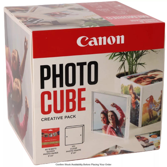 CANON PHOTO CUBE PAPER PP-201 5X5 PHOTO CUBE CP WH/PINKINCLUDES 1 X ACRYLIC PHOTO FRAME (5X5) + 1 X PP-201 (5X5) 40 SHEETS - Guards On Duty Shop