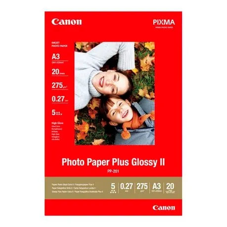 CANON PP-201-CANON PLUS GLOSSY II, PP-201 A4 - 20 SHEETSPLUS GLOSSY A4 - 275GSM, 0.27 THICK - Guards On Duty Shop & Security Guards