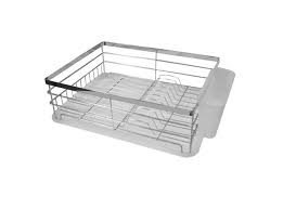 CASA Catania 110SS 1-Tier Stainless Steel Dish Drainer Clear White