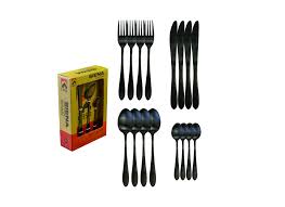 CASA Siena Cutlery Set 16 Piece Matt Black