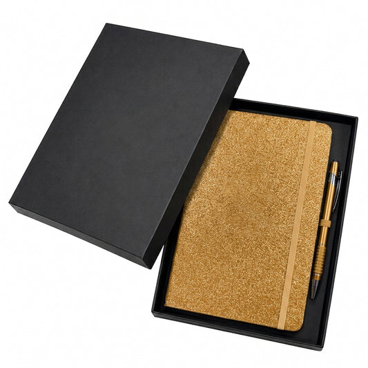 Shimmer Notebook & Pen Gift Set - Gold