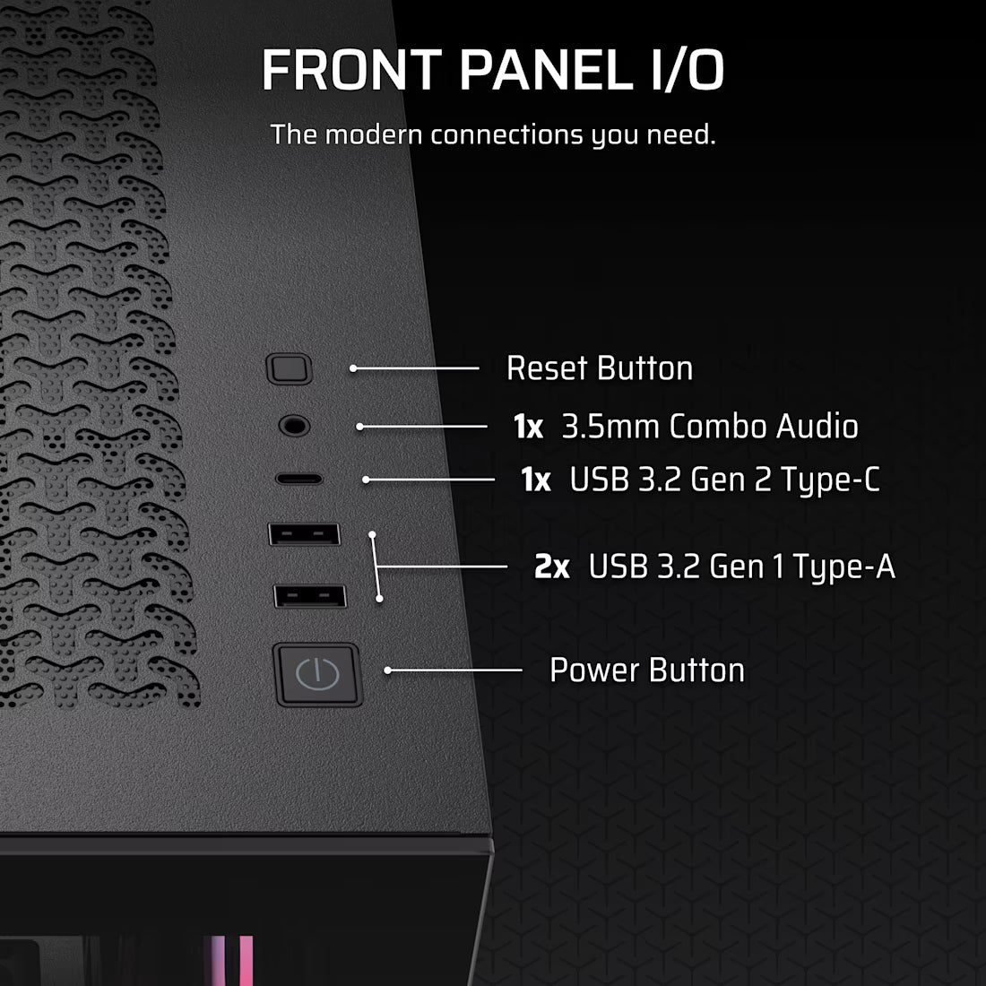 3500X RS-R ARGB Tempered Glass Mid-Tower PC Case; Black