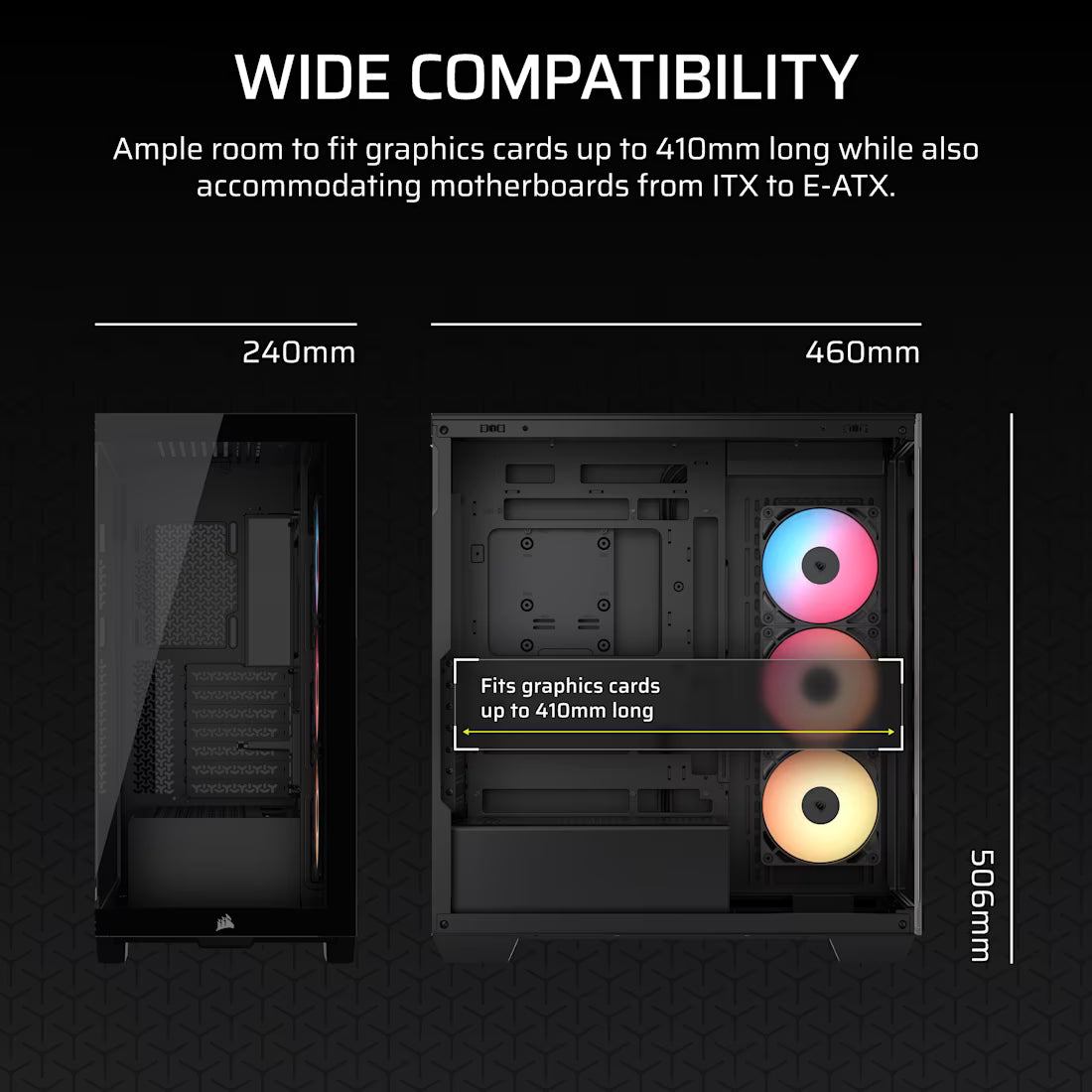 3500X RS-R ARGB Tempered Glass Mid-Tower PC Case; Black