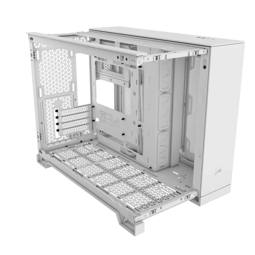 2500D Airflow White Mid-Tower Dual Chamber PC Case; 2x 3.5'' |  2x 2.5'' Drive Bays; Up to 360mm Radiator compatible