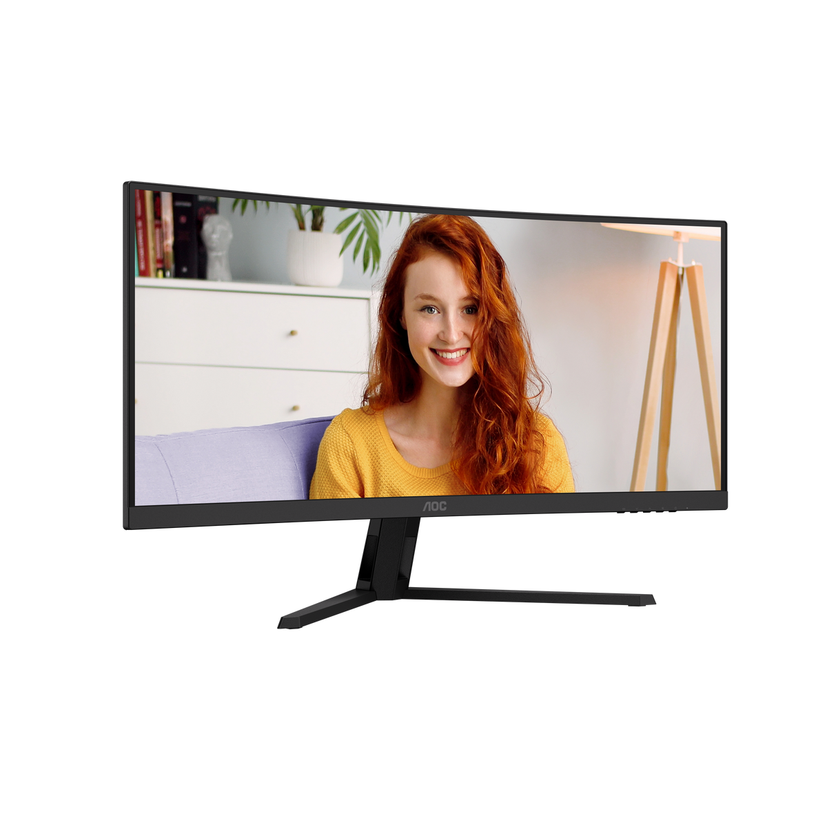AOC-CU34B3E B3 Monitor|34 Inch Curved|4ms (GtG)|VA LCD|3440*1440 120Hz|300nits|HDR10|HDMI+DP|Internal PSU|3YR.