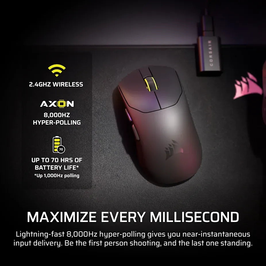 Corsair SABRE v2 PRO ULTRALIGHT WIRELESS Gaming Mouse - Black;  33k DPI.