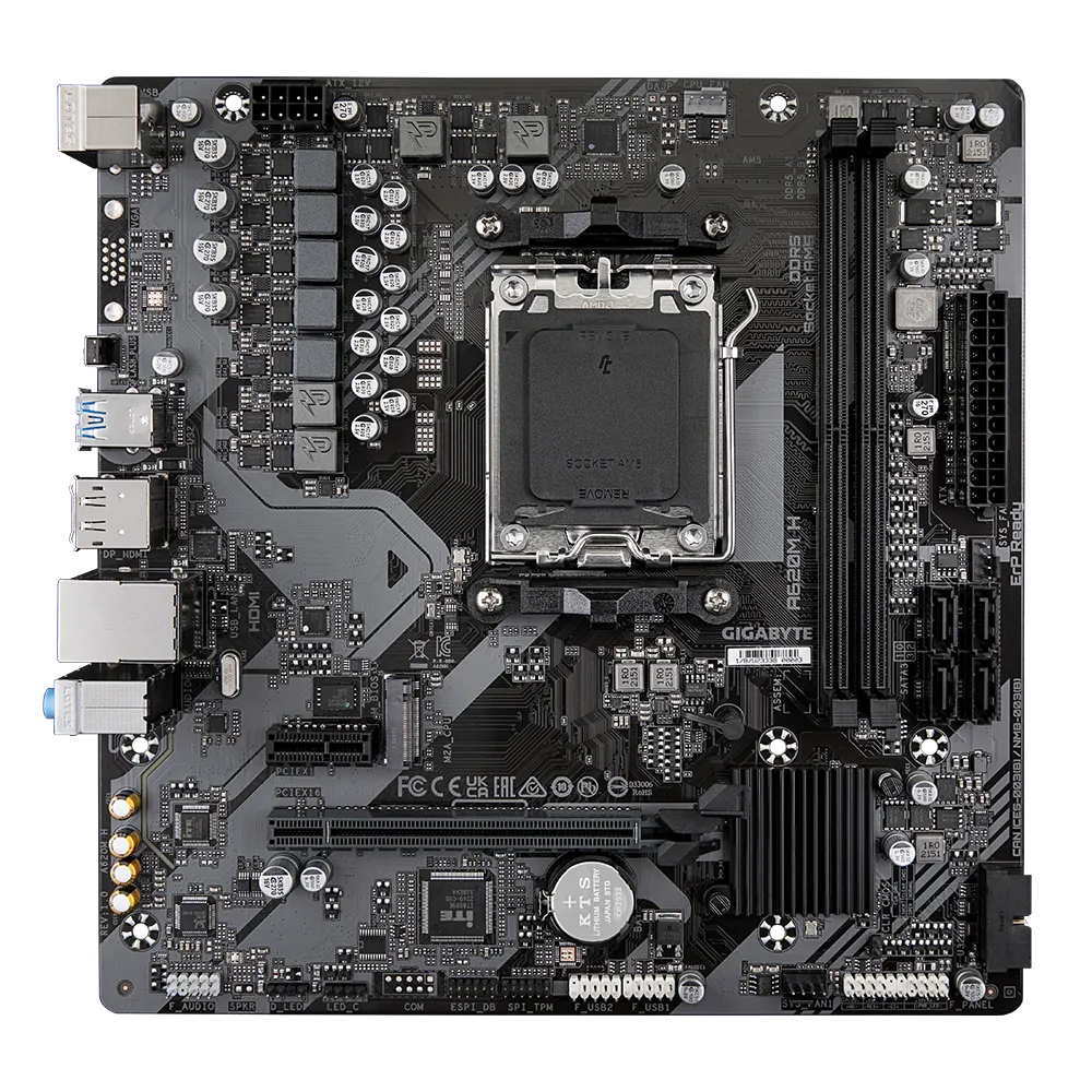 GIGABYTE AMD A620 Chipset for AMD AM5; 2x Dual DDR5; 1x M2; HDMI; DP; mATX.
