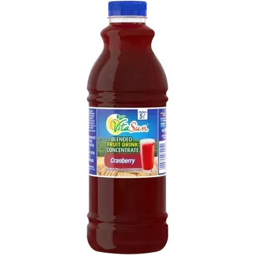 Vita Sun 9 X 1Lt Cranberry 8% Blended Fruit Drink Concentrate 1 Liter (Sold 9 x 1L Per Case) Guards On Duty Security