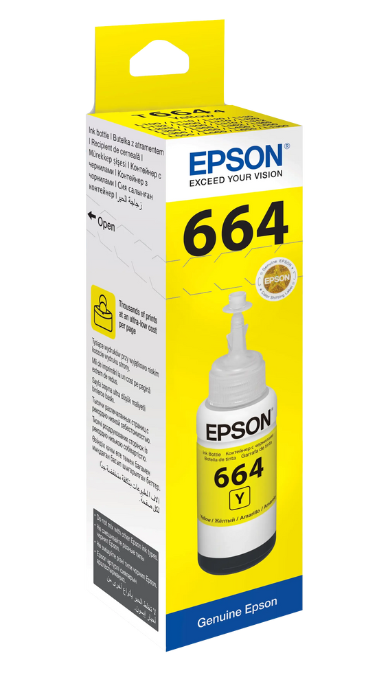 Epson T6644 Ecotank Yellow ink bottle (70ml). 7500 pages @ 5% coverage