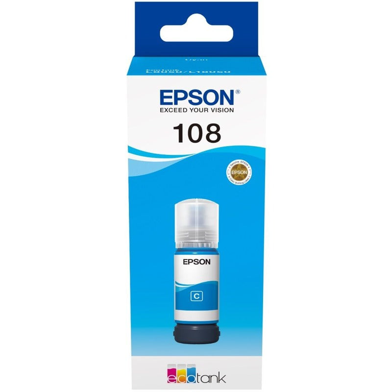 Epson - 108 Ecotank Light Cyan Ink Bottle, 5,400 Pages