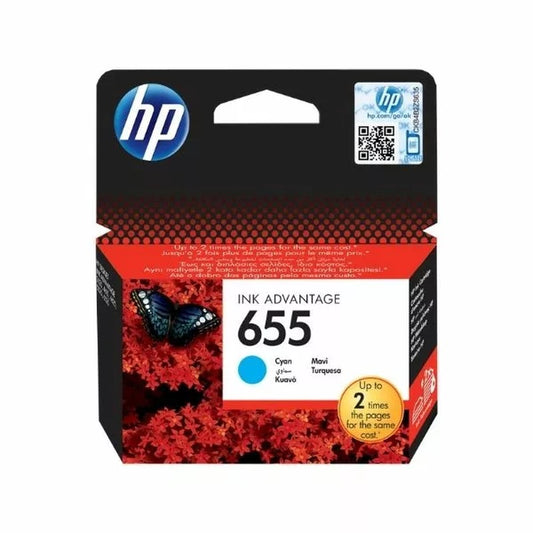 HP - Hp 655 Cyan Original Ink Advantage Cartridge,~600 Pages