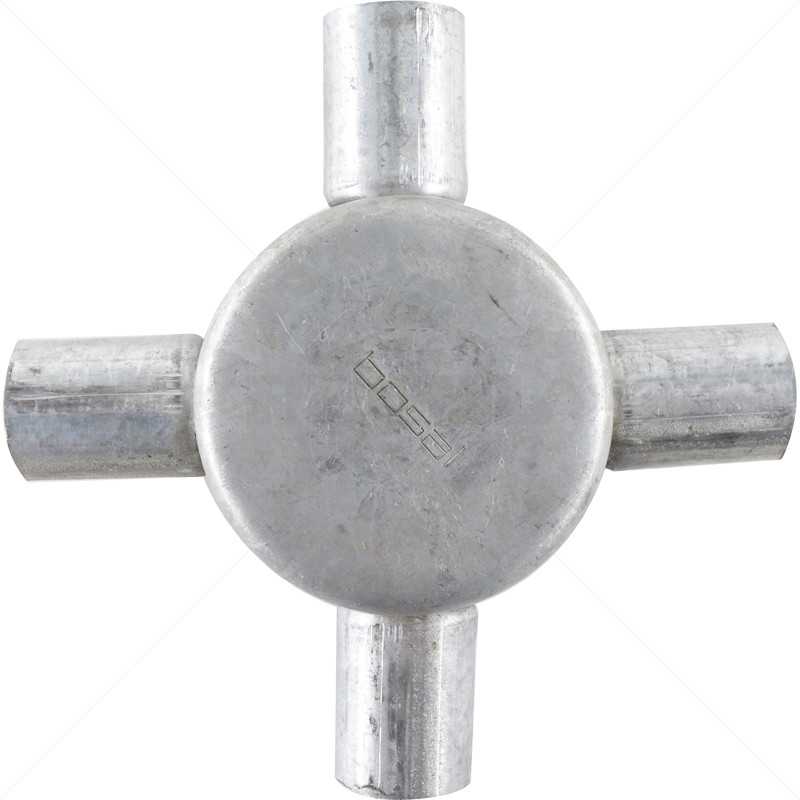 Conduit Bosal - 20mm 4-Way Box Galvanised incl Lid & Screws