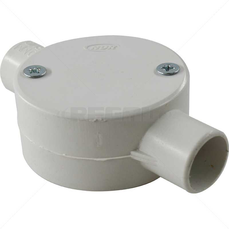 Conduit PVC 20mm 2-Way Box Lid & Screws