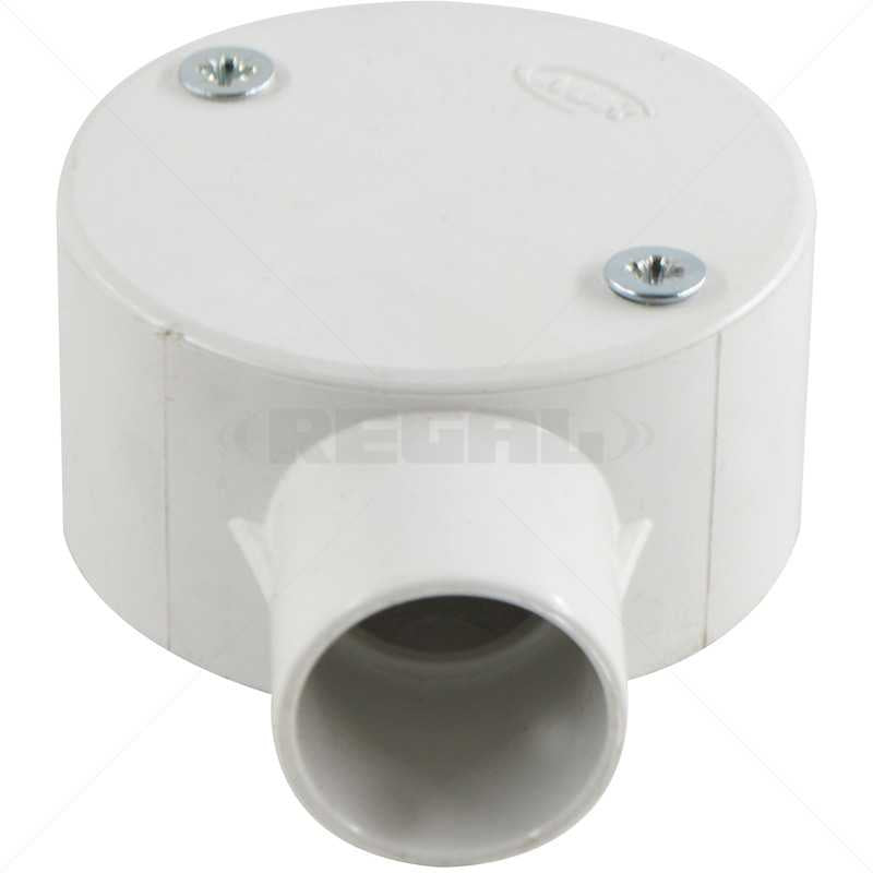 Conduit PVC - 25mm 1-Way Box with Lid and Screws