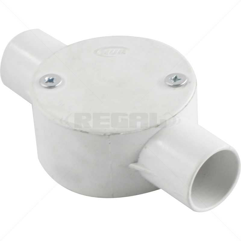 Conduit PVC - 25mm 2-Way Box with Lid and Screws