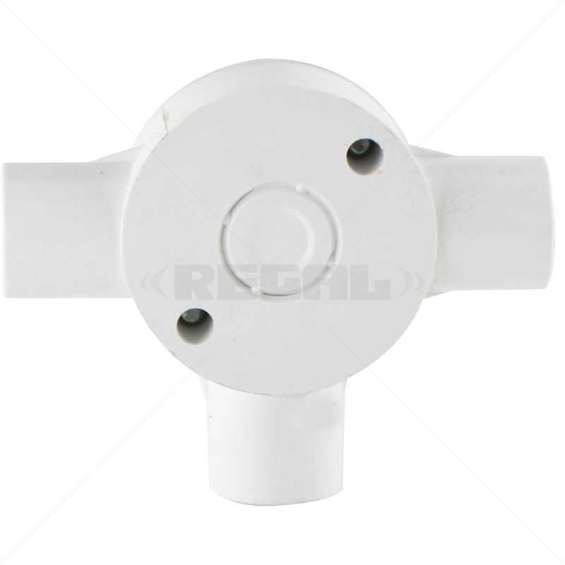 Conduit PVC - 25mm 3-Way Box with Lid and Screws