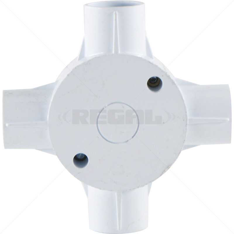 Conduit PVC - 25mm 4-Way Box with Lid and Screws