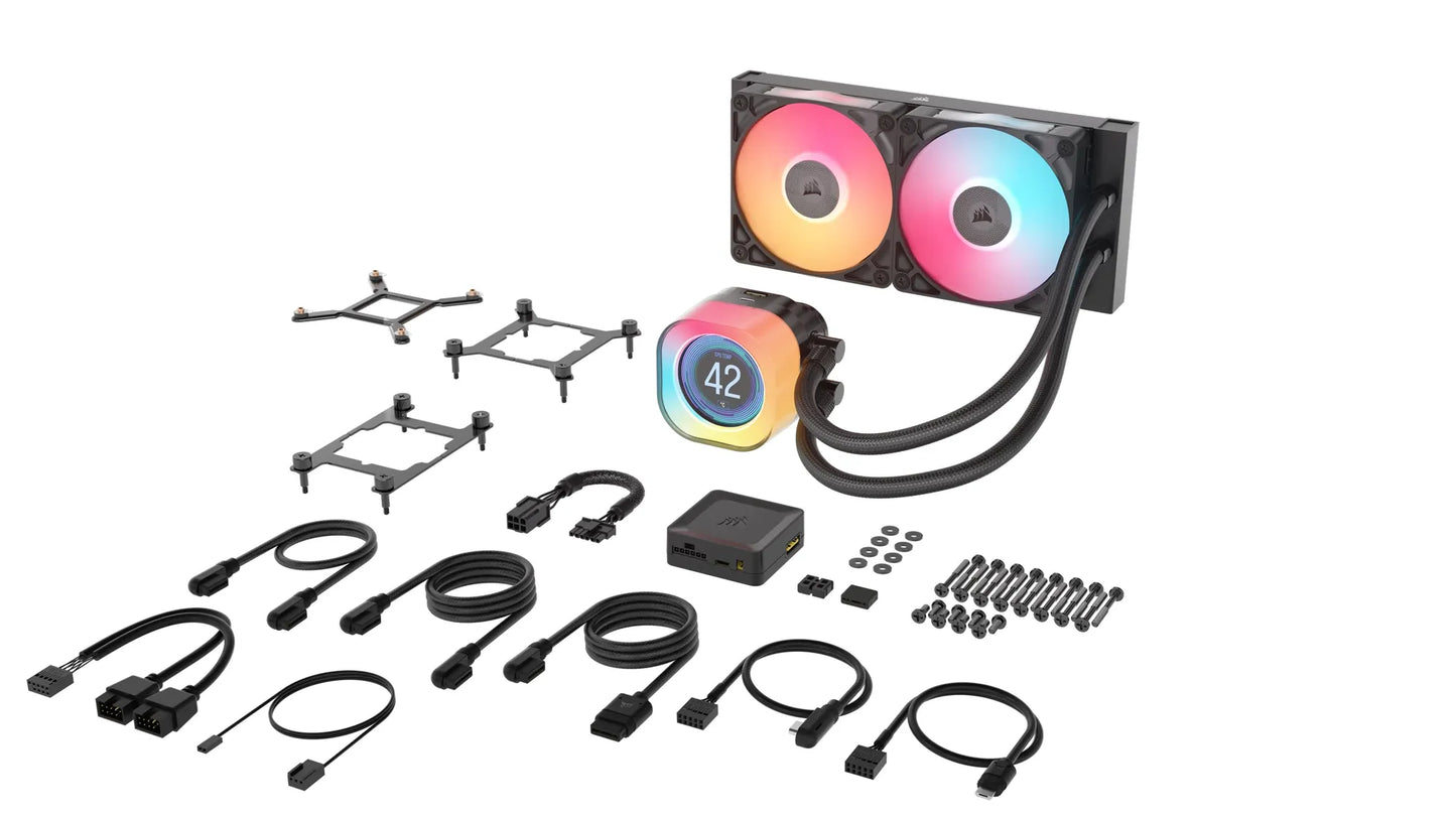 Corsair iCUE LINK TITAN 240 RX LCD Liquid CPU Cooler – RX120 RGB Fans – Fits Intel® LGA 1851/1700; AMD® AM5/AM4.