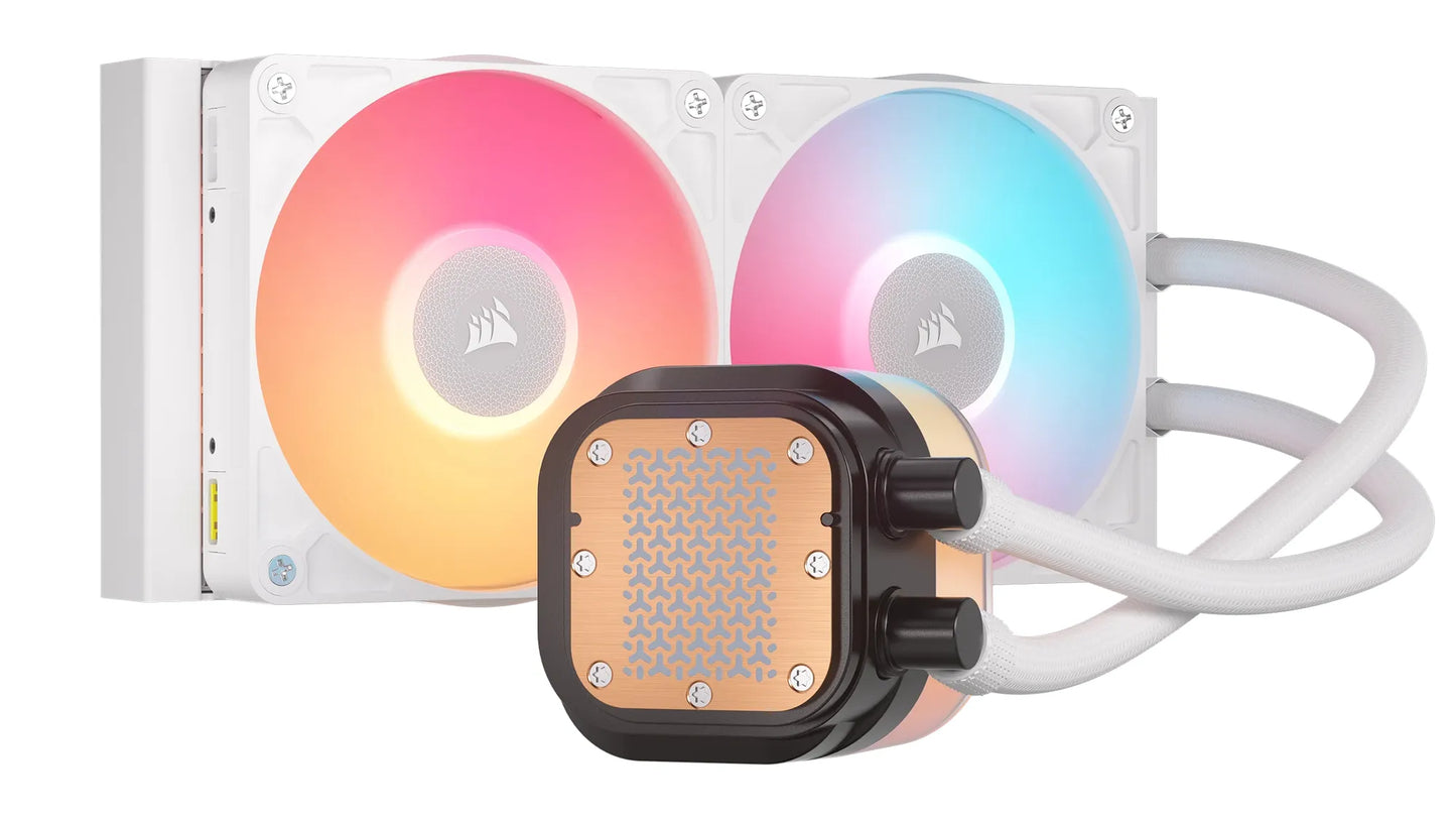 Corsair iCUE LINK TITAN 240 RX LCD Liquid CPU Cooler - White – RX120 RGB Fans – Fits Intel® LGA 1851/1700; AMD® AM5/AM4.