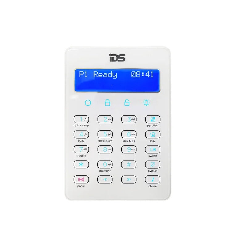IDS XSeries Soft Touch White LCD Keypad