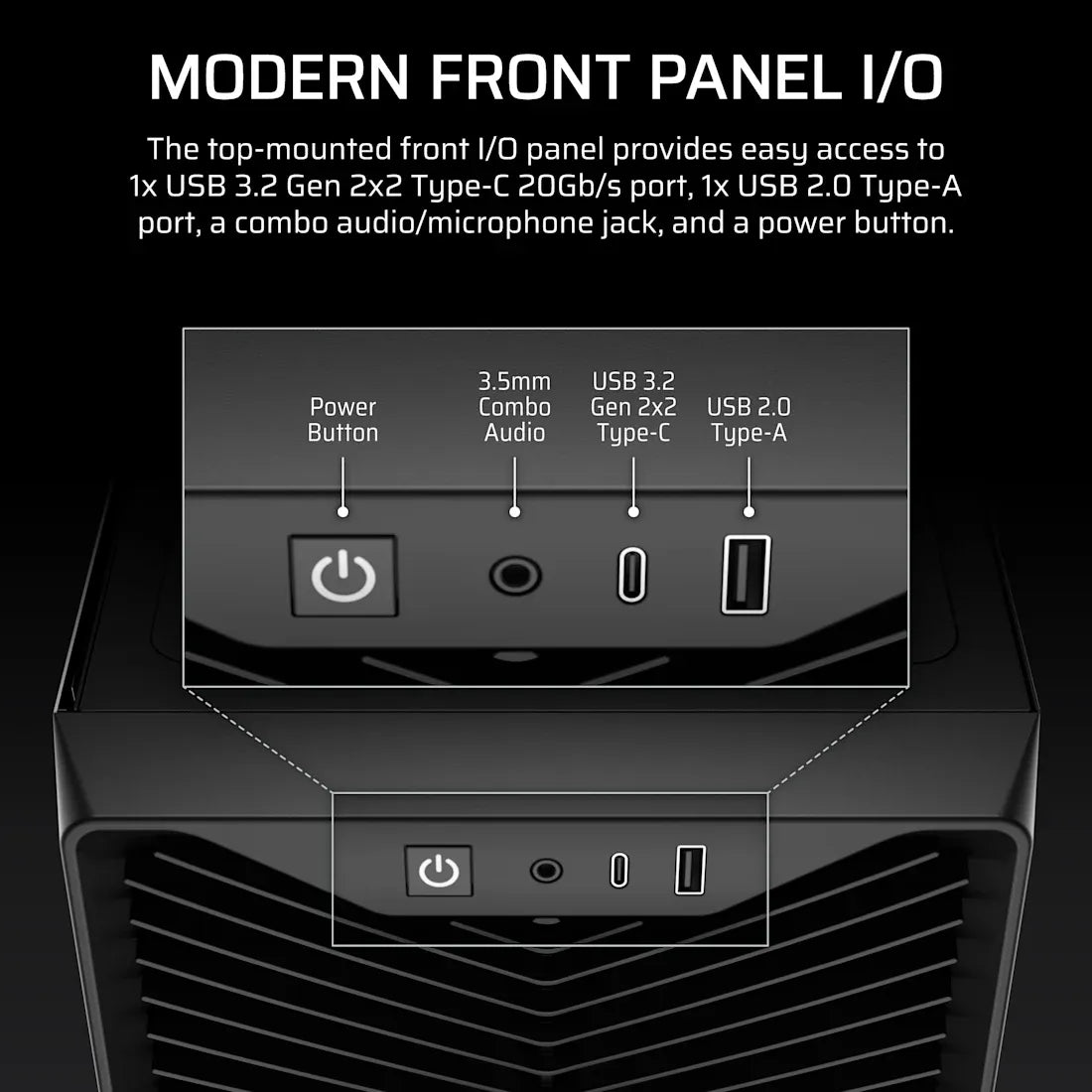 3200D RS Mid-Tower PC Case; 3x RS120 fans incl - White.