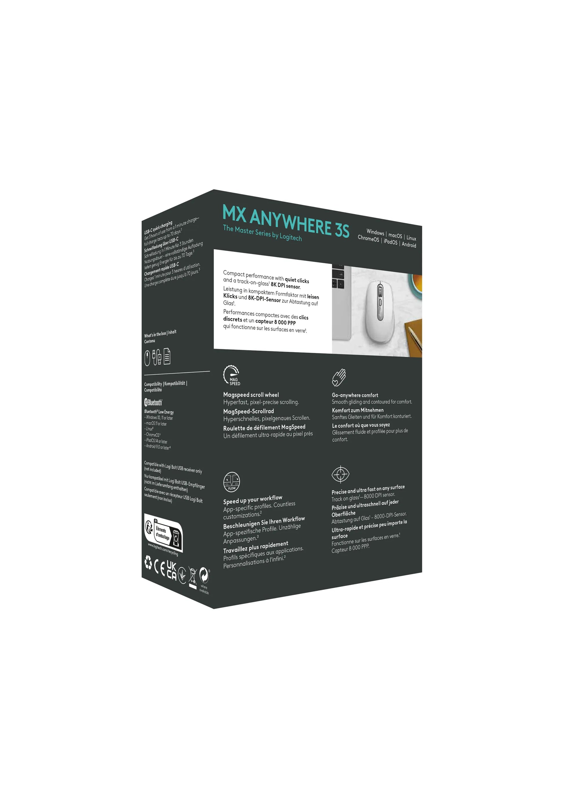 Logitech(R) MX Anywhere 3S Bluetooth Mouse - Pale Grey - Guards On Duty Shop & Security Guards