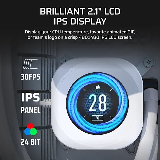 NAUTILUS 360 RS LCD Liquid CPU Cooler – 2.1'' IPS LCD Screen – RS120 Fans – 360mm Radiator – LGA1851/1700 AMD AM5/AM4