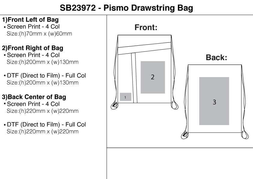 Pismo Drawstring Bag