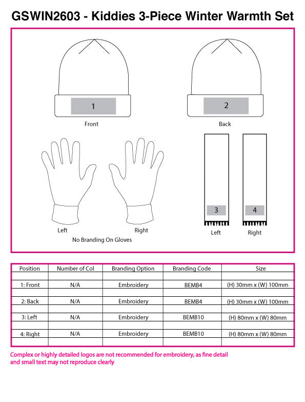 Kiddies 3 Piece Winter Warmth Set