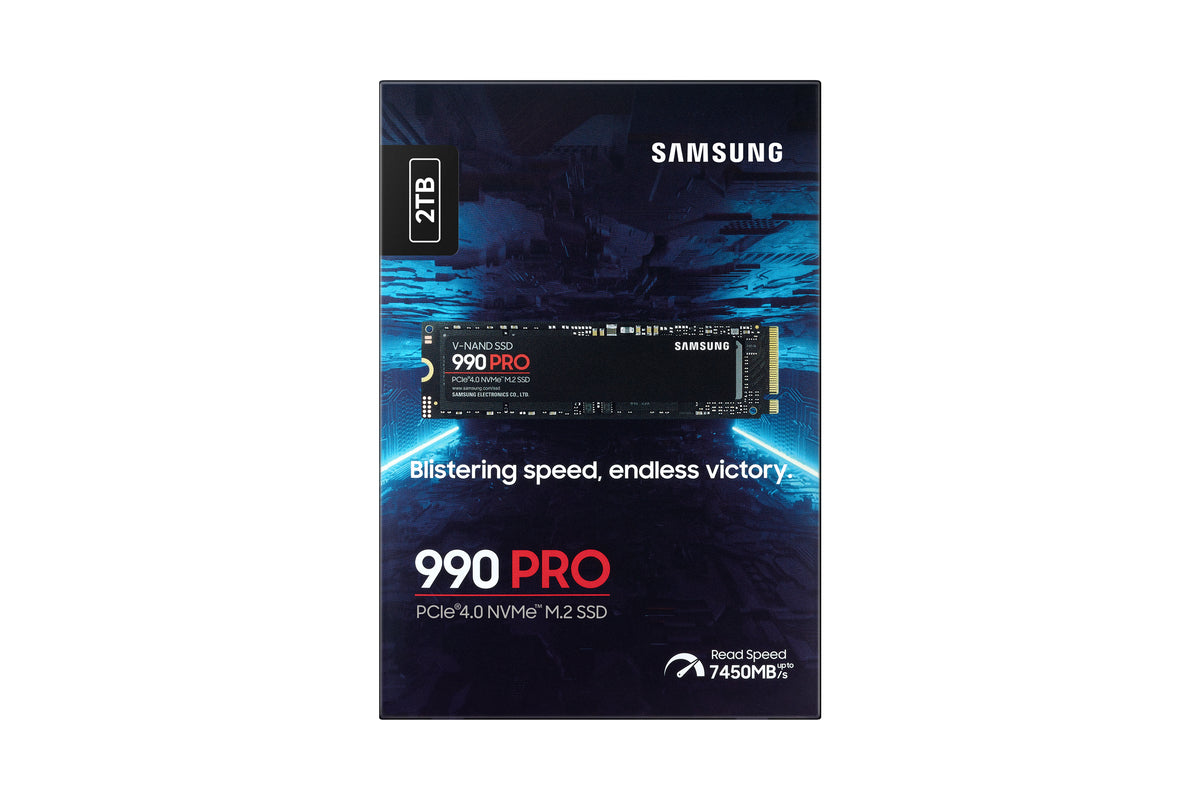 SAMSUNG MZ-V9P2T0BW 990 PRO 2 TB NVMe SSD - Read Speed up to 7450 MB/s; Write Speed to up 6900 MB/s; Random Read up to 1400000 I