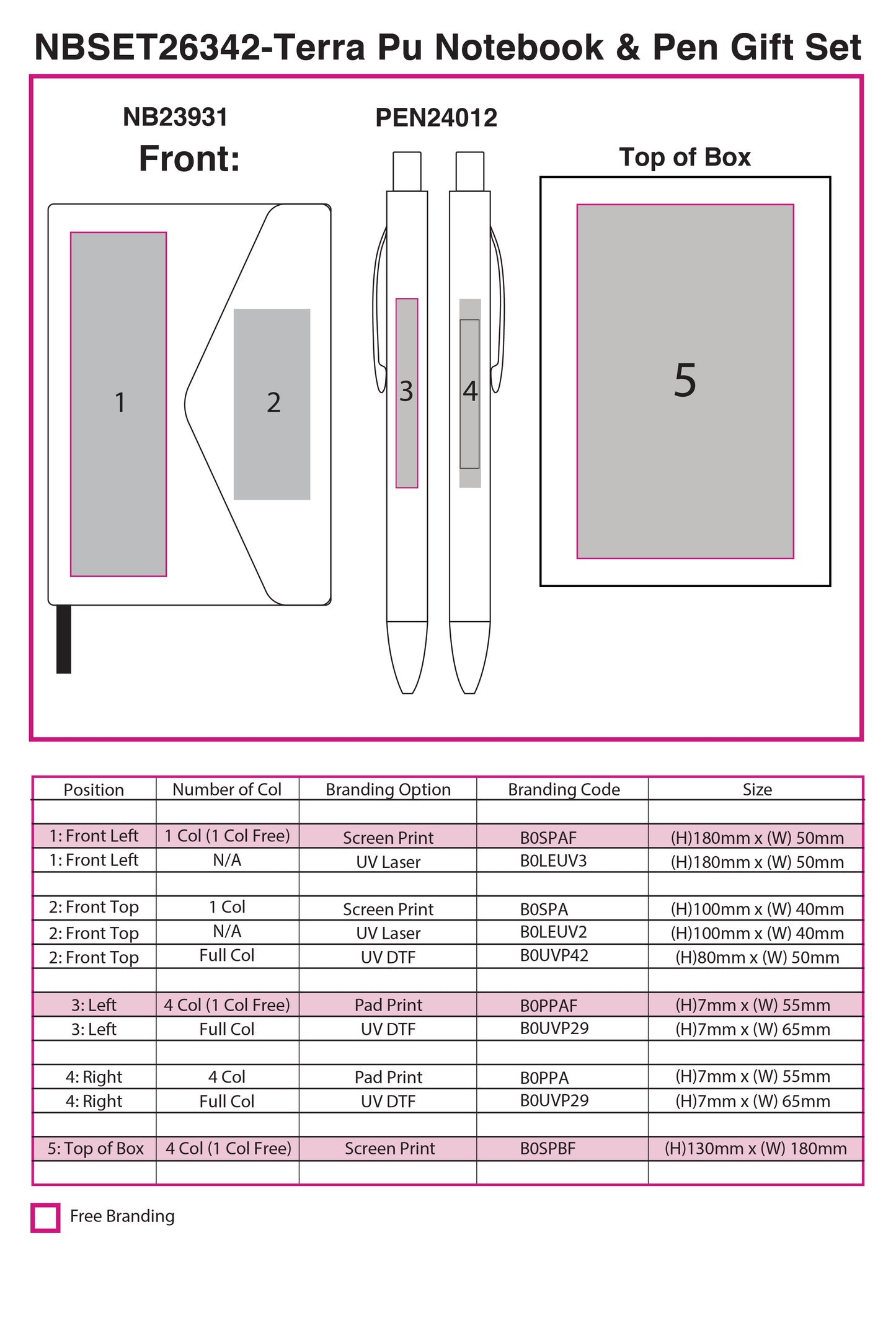 Terra Pu Notebook & Pen Gift Set