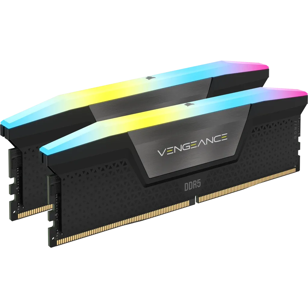 Corsair VENGEANCE® RGB 48GB (2 x 24GB) DDR5 DRAM 6000 C36 Memory Kit; 36-44-44-96; 1.25V Intel XMP - Black