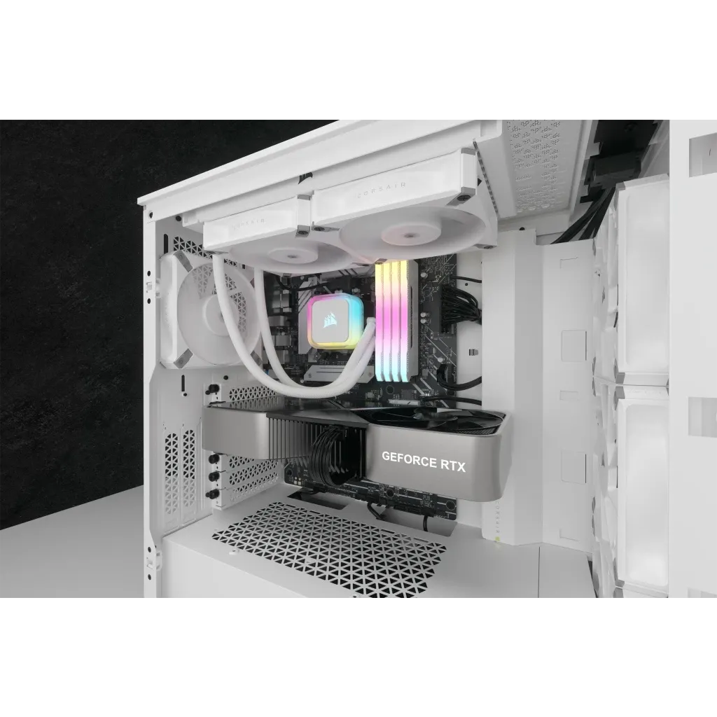 Corsair iCUE H100i ELITE RGB 240mm Liquid CPU Cooler - White AMD: AM5; AM4; sTRX4; sTR5 | Intel LGA: 1700/1851; 1200; 115X; 2066