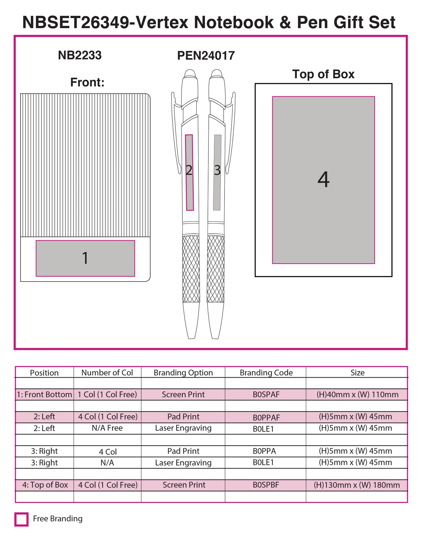 Vertex Notebook & Pen Gift Set