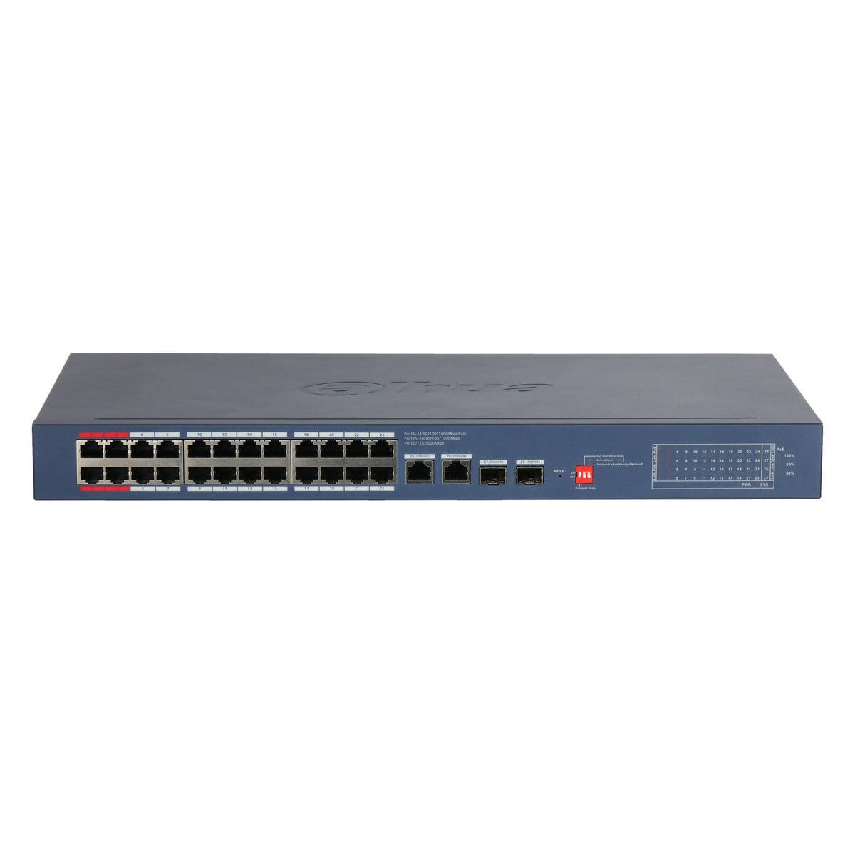 Dahua 28 Port Cloud Managed Gigabit Switch - 24 PoE Ports - 375W (CS4228-24GT-375)