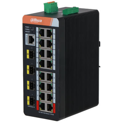 Dahua 20-Port Industrial Cloud Managed Gigabit PoE Switch with SFP (DH-IS4420-16GT-240)
