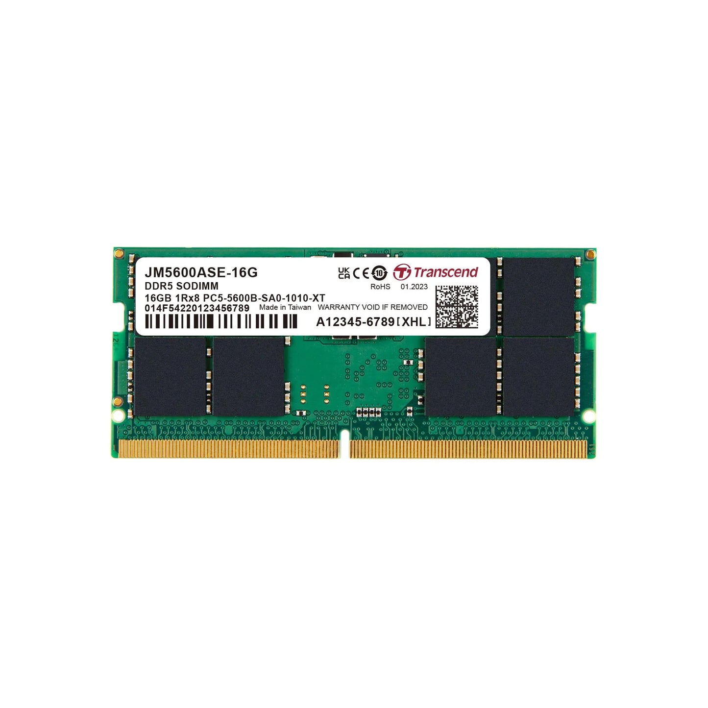 TRANSCEND JET MEMORY 16GB DDR5-5600 NOTEBOOK SO-DIMM 1RX8 CL46