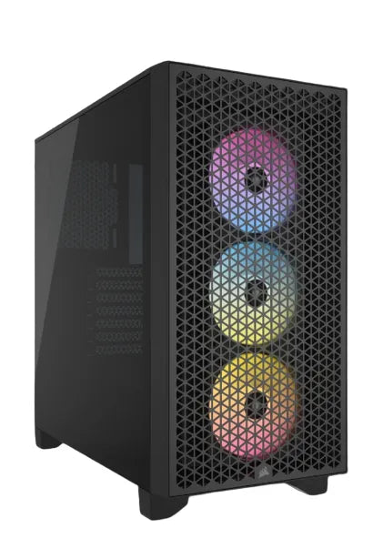 3000D RGB AIRFLOW Black Mid-Tower PC Case; 2x 3.5'' |  2x 2.5'' Drive Bays; Up to 360mm Radiator compatible; 3x 120mm fan incl