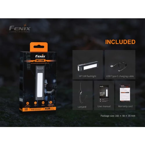 Fenix Flashlight WT16R 300 Lumens - Rechargeable