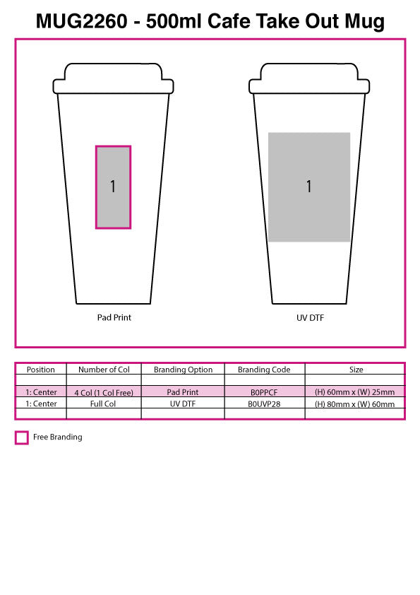 500ml Café Take Out Mug