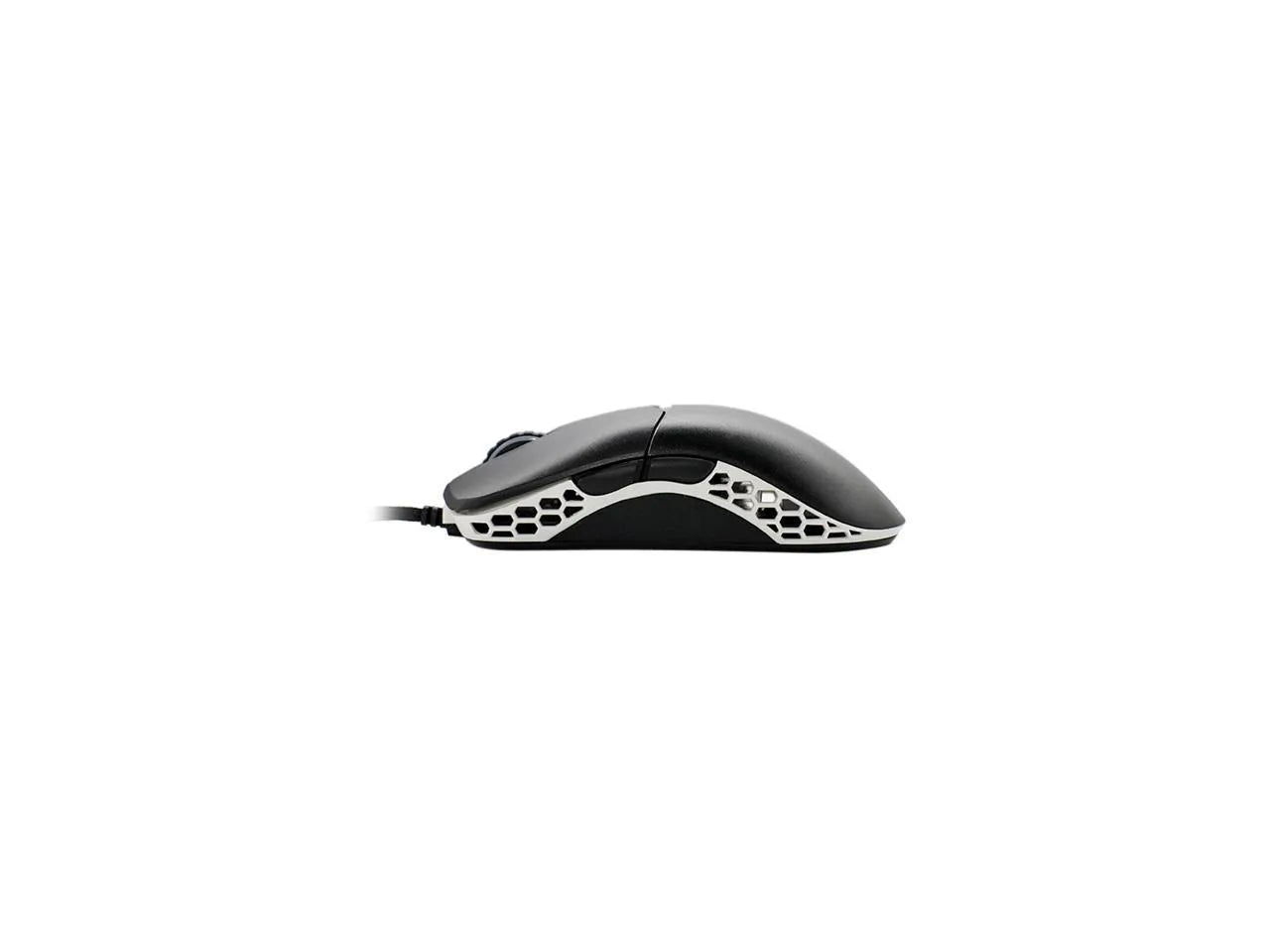 Ducky Mouse Feather Black and White - Huano Blue switches; PixArt sensor; 16000 DPI.