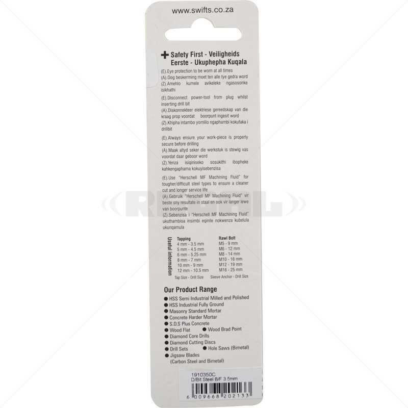 Drill Bit - Steel 3.5mm