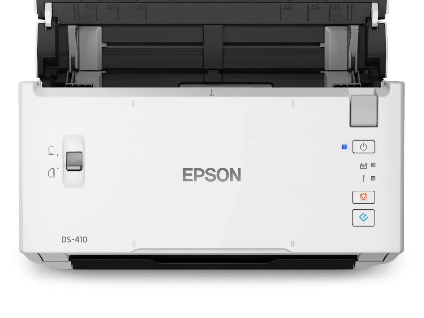 Epson WorkForce DS-410-Sheetfeed;A4 A3 with stitching; Duplex; 600x600DPI; 35ppm; Single Pass Dual; Ddaily Duty Cycle 4000. USB
