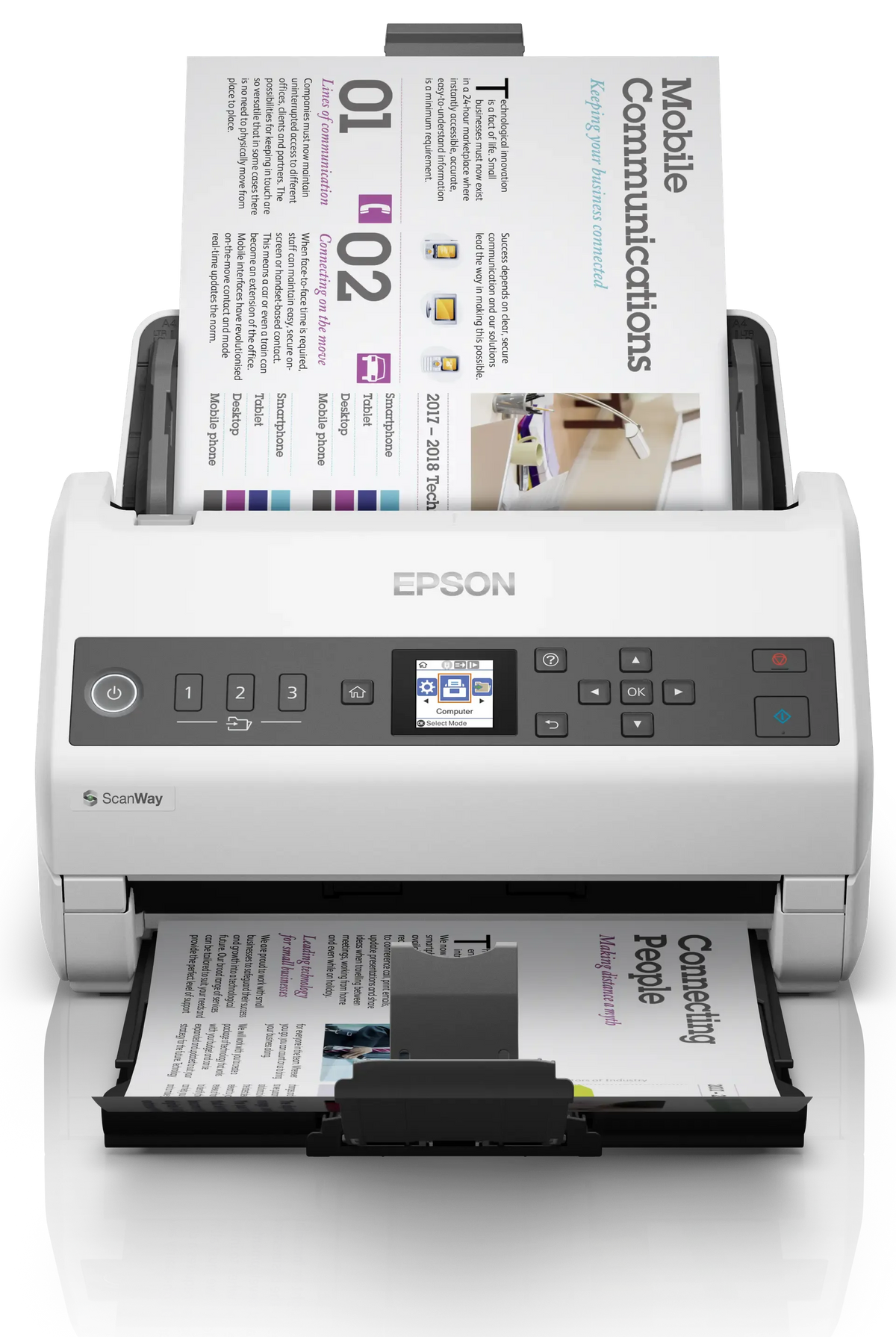 Epson WorkForce DS-730N-Sheetfeed;A4 A3 with stitching Duplex 600x600 DPI 40ppm Duty Cycle 4500;Ethernet